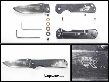 三刃木710带线锁腰背夹折叠刀