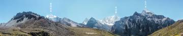 四川稻城亚丁三座雪山120度景